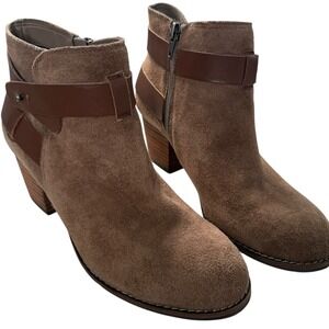 DV Dolce Vita Brown Suede Zip Buckle‎ Ankle Fashion Boots Bootie Size 7.5 M